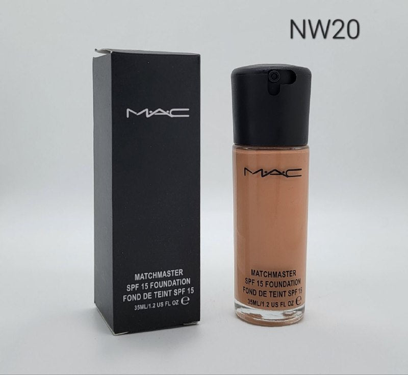 BASE LIQUIDA MATCHMASTER SPF 15 FOUNDATION, 3 TONOS MAC 35ML / PRECIO EN ROJO ES POR CAJA