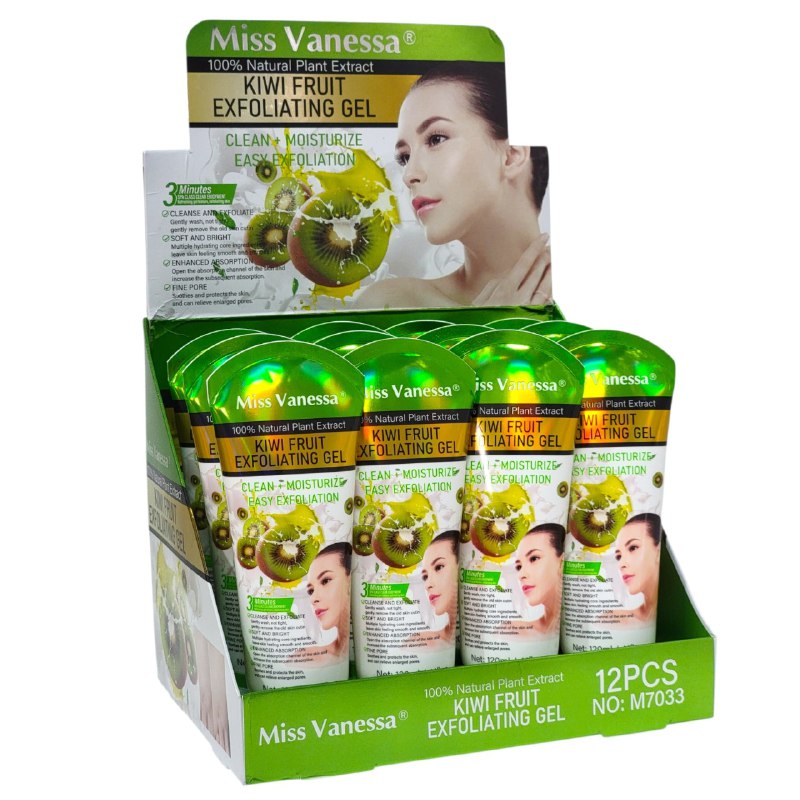 LIMPIADOR FACIAL EXFOLIANTE DE KIWI SUAVEMENTE ELIMINA LA SUCIEDAD PROFUNDA MISS VANESSA 120ML