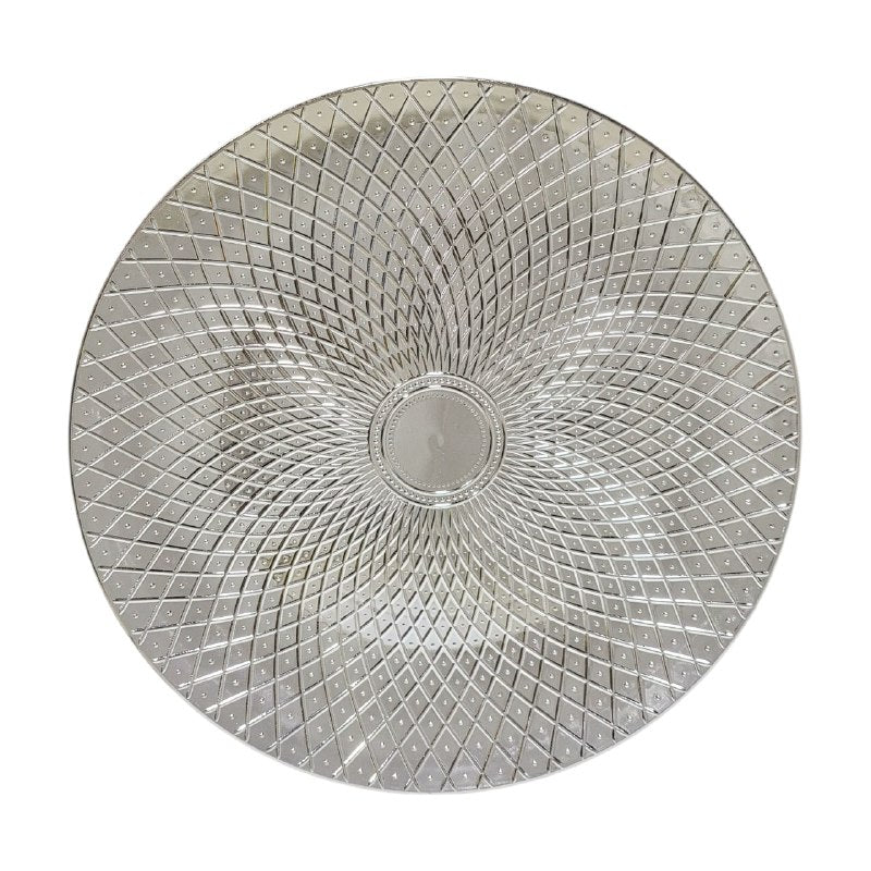 PLATO DE CARGA DECORATIVO NAVIDEÑO BLANCO 32X32CM