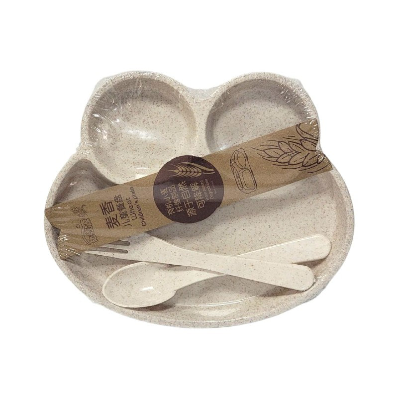 PLATO EN SET INFANTIL DE 4 DIVISIONES DE RANITA 3 COLORES