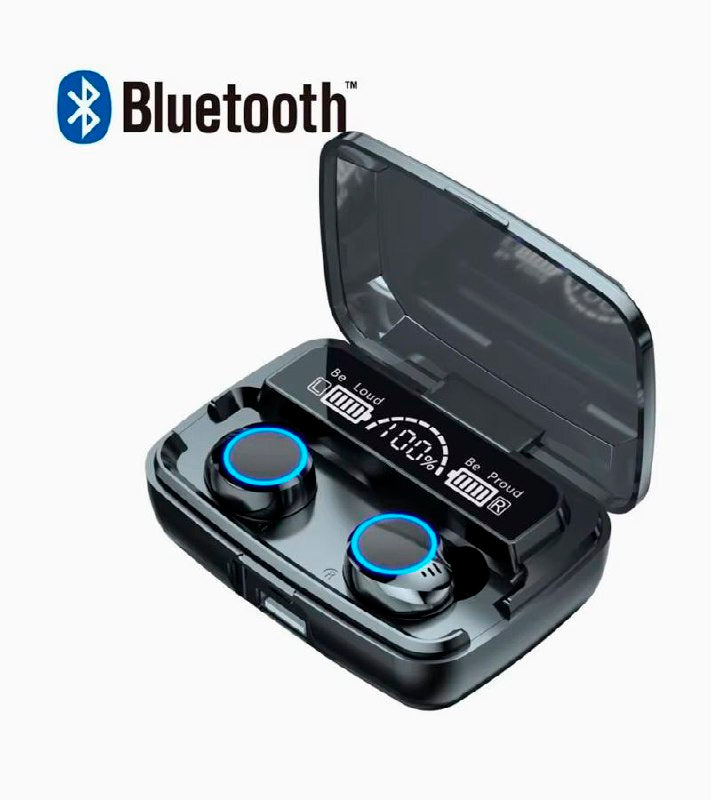 AUDIFONOS AURICULARES INALAMBRICOS ORIGINALES SONIDO DE ALTA CALIDAD, CARGA RAPIDA, ELIMINA RUIDO AMBIENTAL,  PANTALLA LED, RANGO DE 10 METROS, BATERIA 5H, M100 WIRELESS HEADSET
