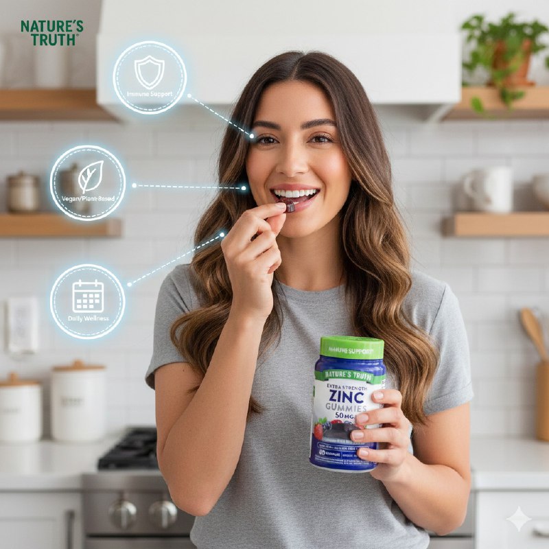 VITAMINAS EN GOMITAS DE ZINC PARA SOPORTE INMUNOLOGICO NATURES TRUTH 60UND