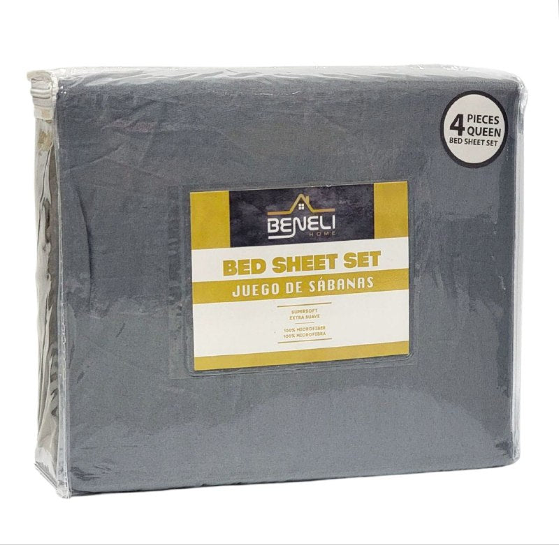 JUEGO DE SABANAS CAMERA DE 4 PIEZAS QUEEN BENELI HOME, 33 ESTILOS