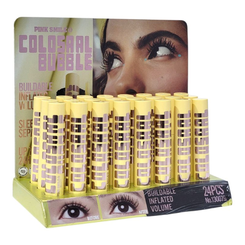 MASCARA PARA PESTAÑAAS DURADERA DUPE DE MAYBELLINE 12ML, OFRECE UNA SEPARACION PERFECTA Y ELEGANTE HASTA POR 24H, APLICACION COMODA Y NATURAL PINK SMILE COLOSAAL BUBBLE