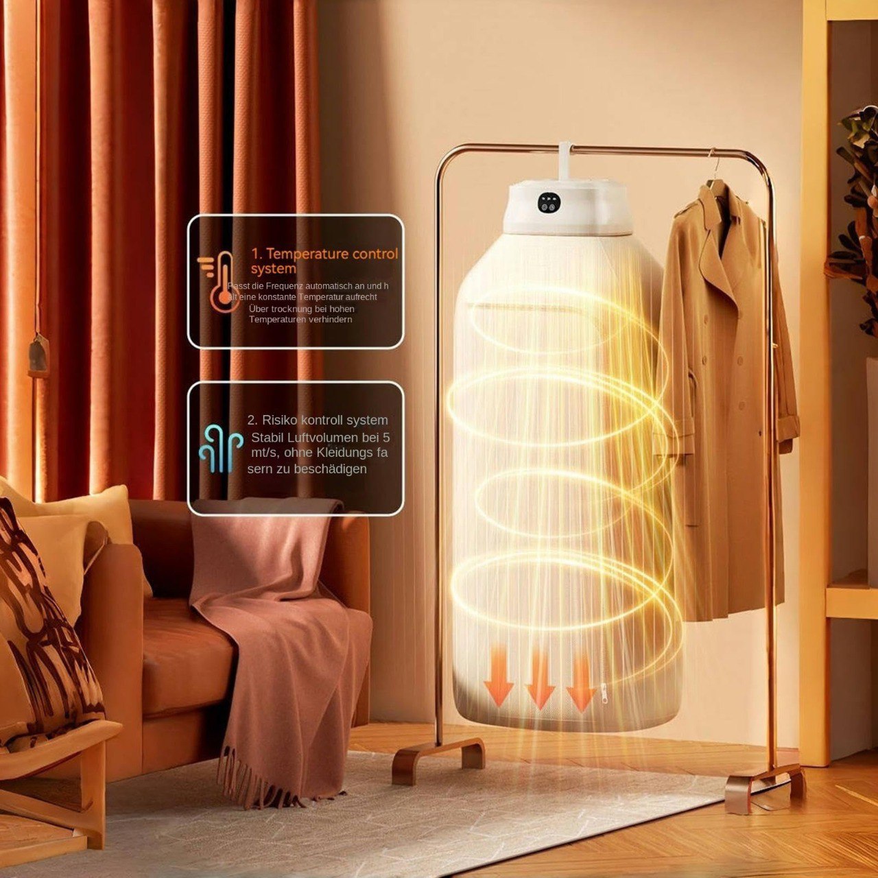 MAQUINA SECADORA DE ROPA PORTATIL DE SACADO RAPIDO, FUNCIONAMIENTO A BAJA FRECUENCIA, 8 ESPACIOS DE 360 GRADOS DE VENTILACION SUPERIOR GANCHO PLEGABLE PORTABLE DRYING MACHINE SH-005PORTABLE DRYING MACHINE SH-005