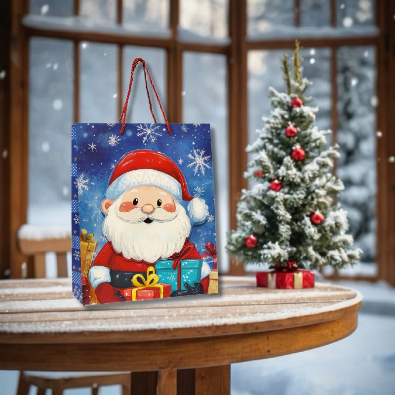 BOLSA DE REGALO NAVIDEÑA MEDIANA 26X32X10CM