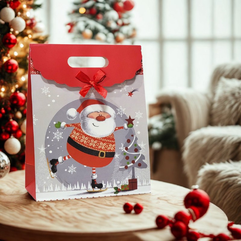 BOLSA DE REGALO NAVIDEÑA GRANDE 37X28CM