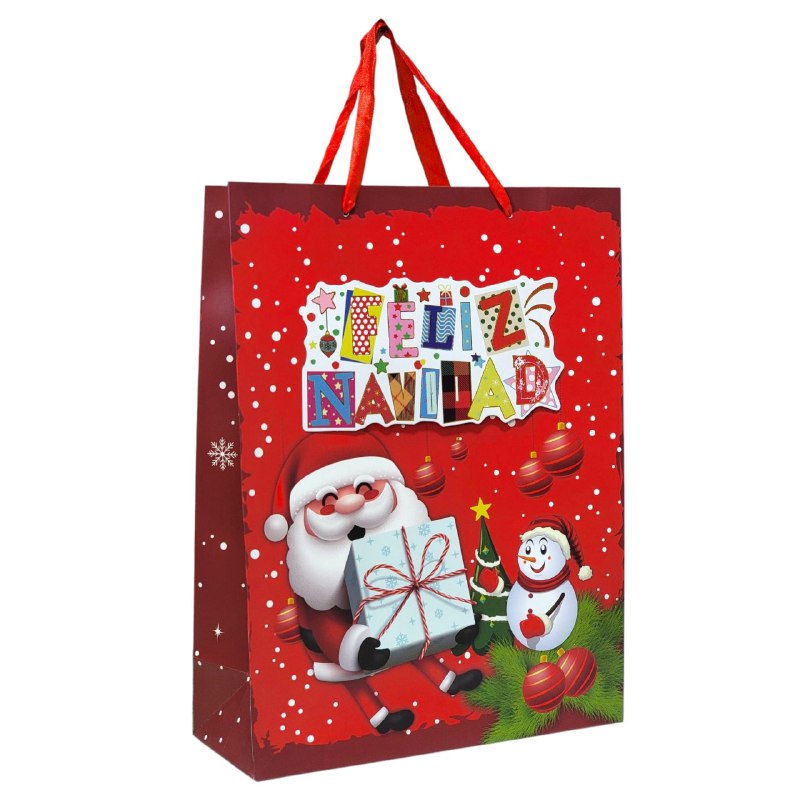 BOLSA DE REGALO NAVIDEÑA GRANDE 30X40X12CM