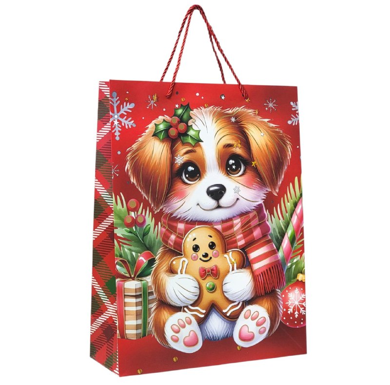 BOLSA DE REGALO NAVIDEÑA GRANDE 30X40X12CM