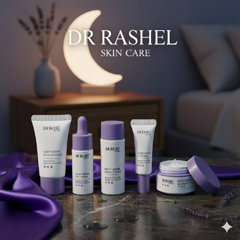 SET DE CUIDADO FACIAL DE 5 PIEZAS CON RETINOL REJUVENECEDOR DR RASHEL, LIMPIADOR 30G, TONICO 30ML, SUERO FACIAL 20ML, CREMA DIA 15G, CREMA NOCHE 10G