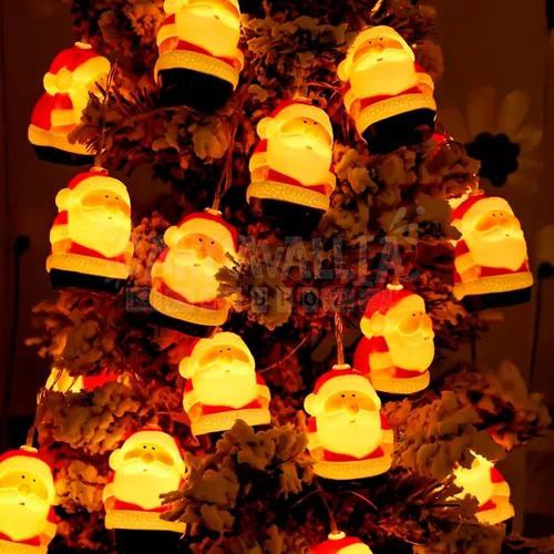 LUCES DECORATIVAS NAVIDEÑAS FORMA PAPA NOEL PARA EL HOGAR,DORMITORIO, DE BATERIAS, 10 LUCES, 1.5 METROS