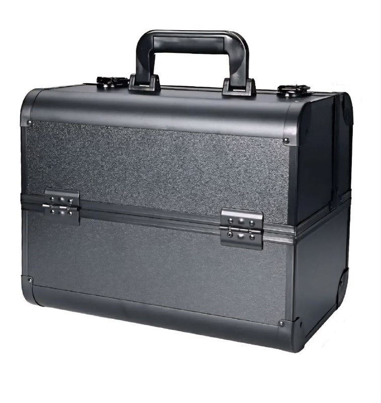 ESTUCHE ORGANIZADOR PROFESIONAL DE MAQUILLAJE, COSMETIQUERA PORTATIL DE 4 BANDEJAS PLEGABLES, 4 COLORES 32X21X26CM