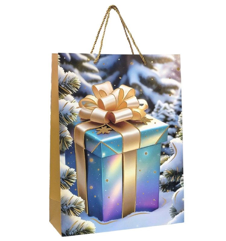 BOLSA DE REGALO NAVIDEÑA GRANDE 30X40X12CM