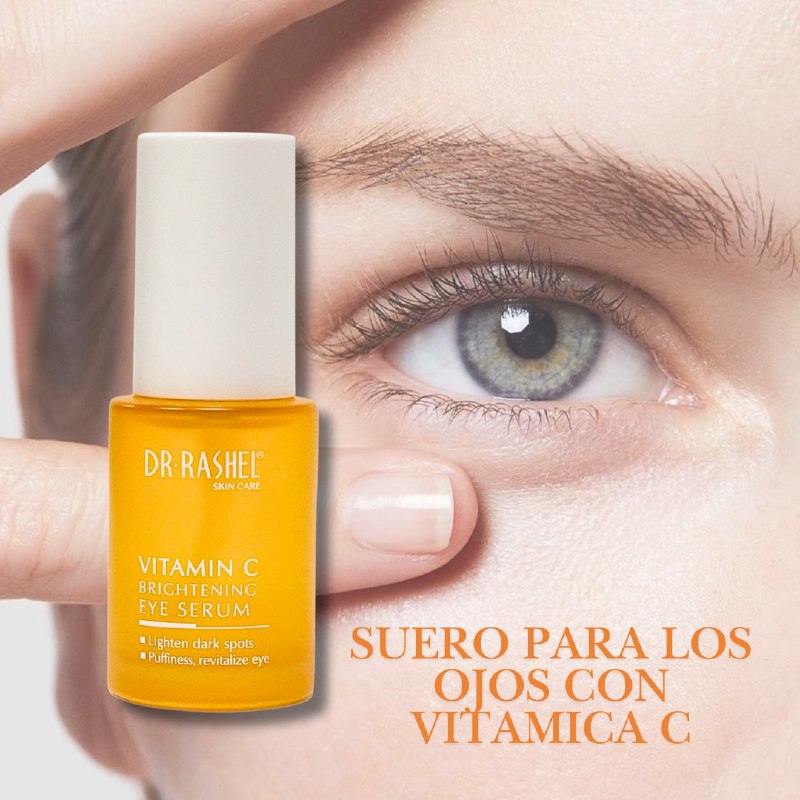 SUERO FACIAL PARA LOS OJOS ILUMINADOR DE VITAMINA C 30ML, REVITALIZA TUS OJOS CON ESTA FORMULA MULTITAREA DE RAPIDA ABSORCION Y CON ACIDO HIALURONICO SUAVIZAN LA PIEL Y REDUCEN LAS ARRUGAS DR RASHEL