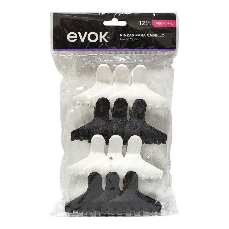 GANCHO PARA EL CABELLO DE MATERIAL RESISTENTE EVOK 12 PIEZAS