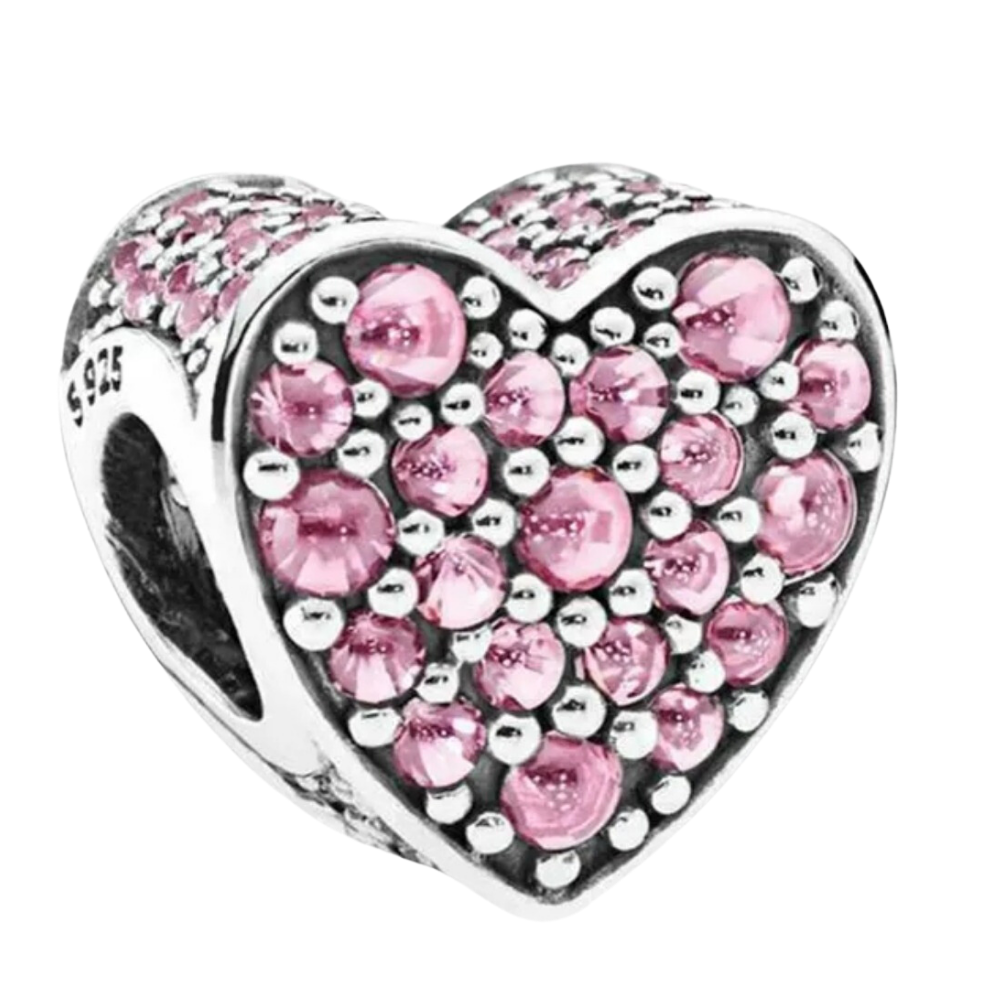 PCHARM928  CORAZON DE CIRCONES ROSAS