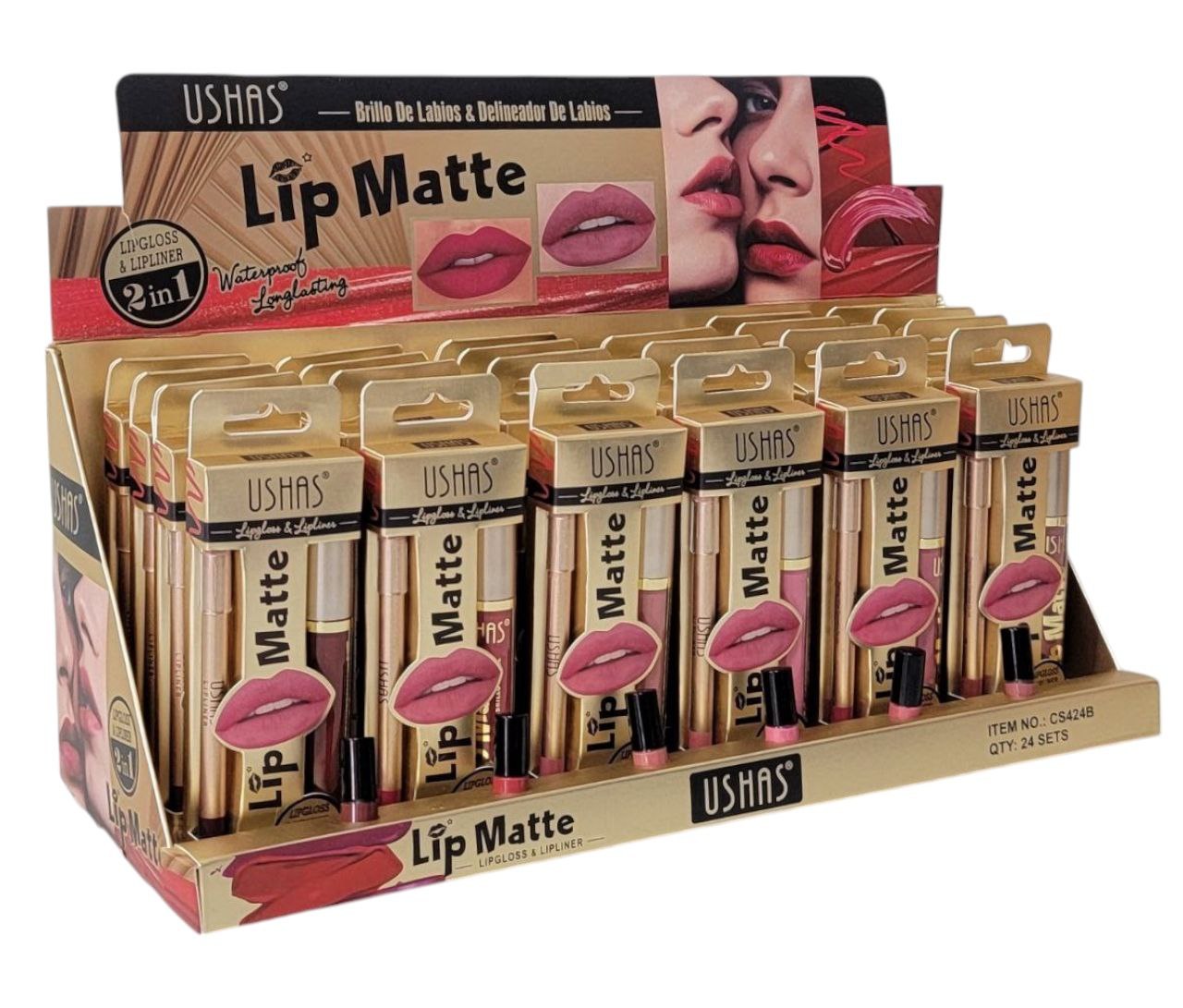 BRILLO LABIAL BRILLO DE LABIOS 4.5G Y LAPIZ DELINEADOR DE LABIOS 1.2G USHAS