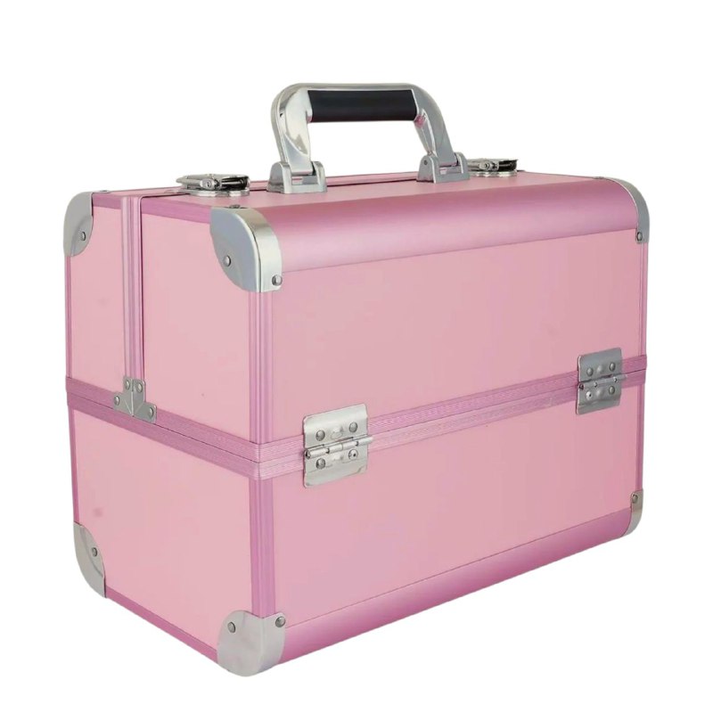 ESTUCHE ORGANIZADOR PROFESIONAL DE MAQUILLAJE, COSMETIQUERA PORTATIL DE 4 BANDEJAS PLEGABLES, 4 COLORES 32X21X26CM