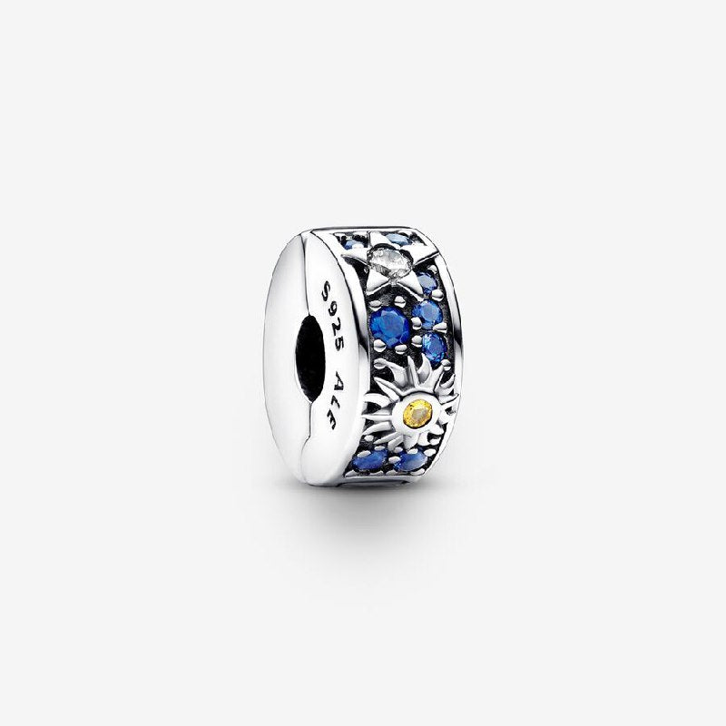 PCHARM4038 FORMA CIRCULAR AZUL PANDORA PLATA 9.25