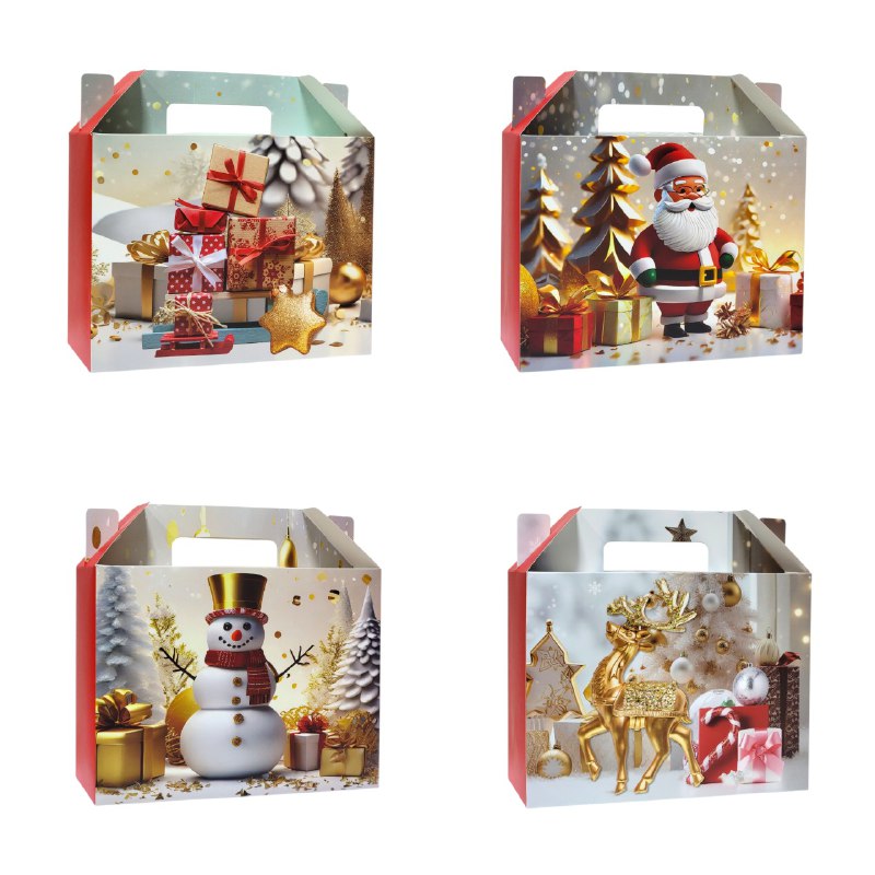 CAJA DE REGALO NAVIDEÑA MEDIANA 12X20X26CM