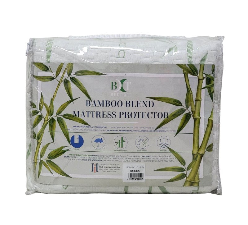 PROTECTOR DE COLCHON RESISTENTE A OLORES, ANTIBACTERIAL DE FIBRA DE BAMBO QUEEN BEDTIME BAMBOO