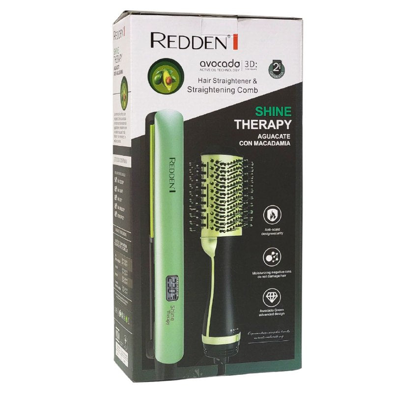 SECADORA DE CABELLO Y PLANCA DE AGUACATE CON MACADAMIA, CERAMICA AVANZADA CON MICRO ACONDICIONADORES DE AGUACATE Y MACADAMIA, CABELLO MAS SUAVE, BRILLOSO Y CON MENOS FRIZZ REDDEN