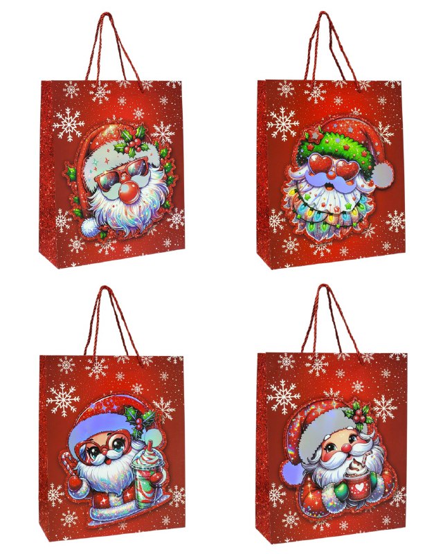 BOLSA DE REGALO NAVIDEÑA MEDIANA 26X32X10CM