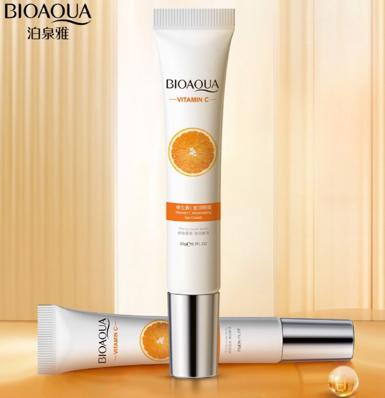 CREMA FACIAL HIDRATANTE PARA OJOS CON VITAMINA C, HIDRATANTE CUIDA LA PIEL DEL CONTORNO DE LOS OJOS BIOAQUA 20G