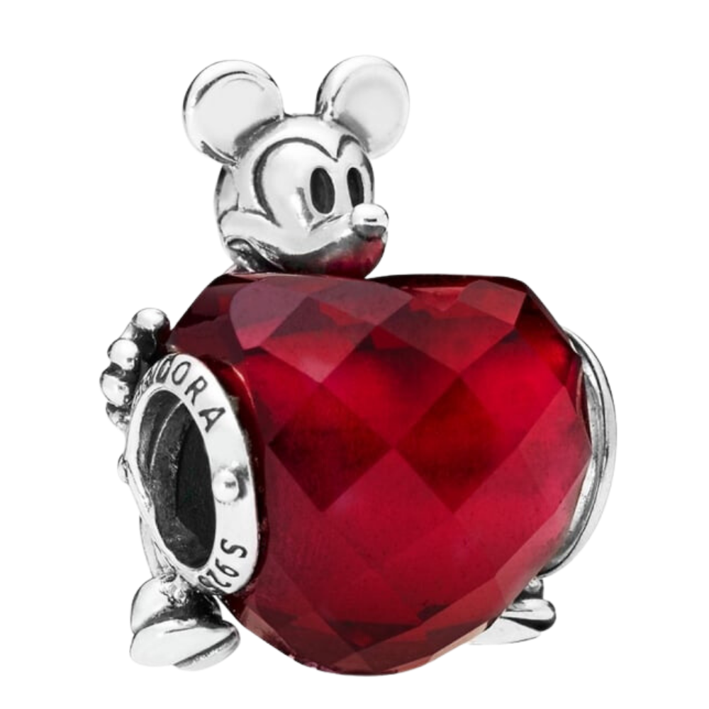 PCHARM922  MICKEY MOUSE CON CORAZON DE CIRCON ROJO