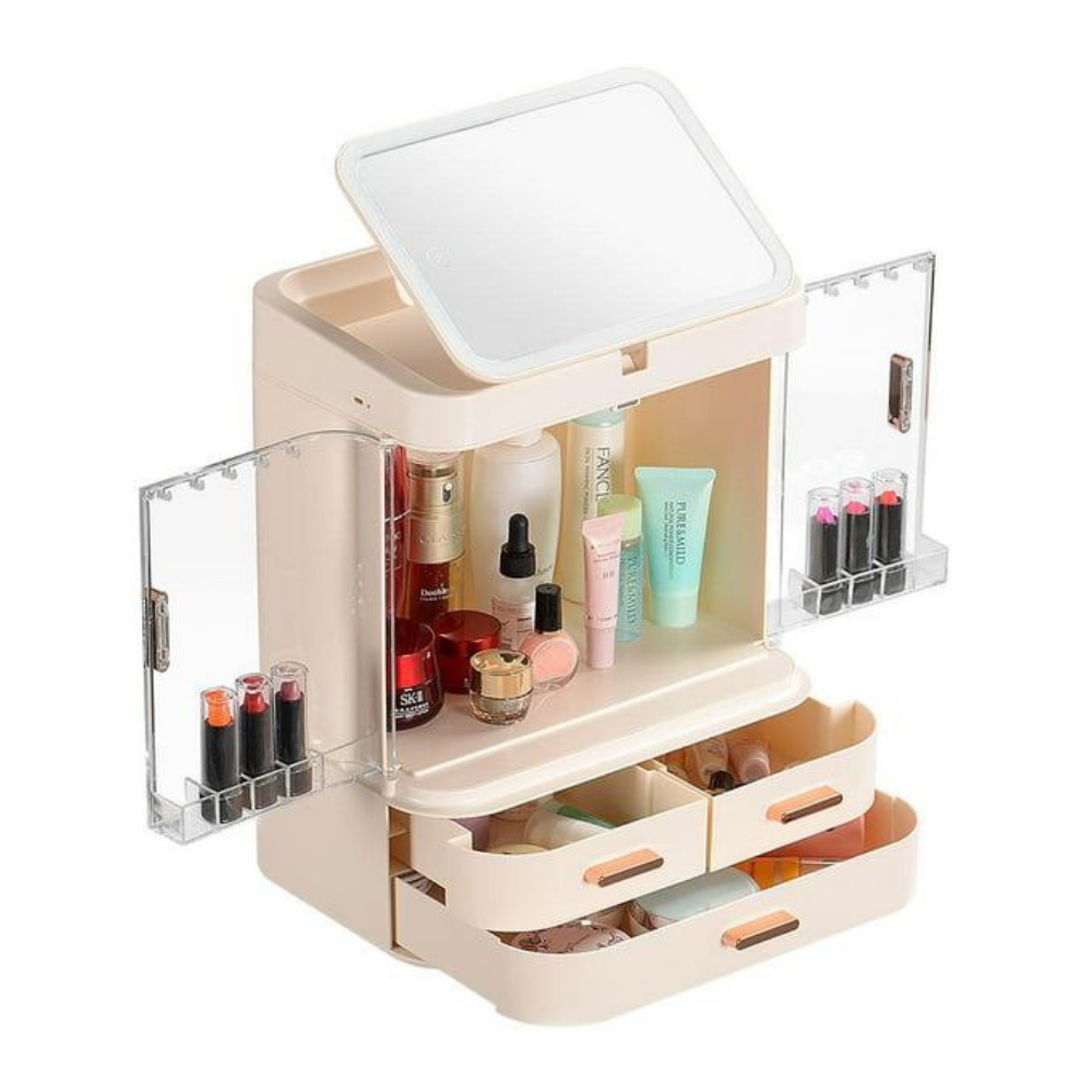 ORGANIZADOR DE MAQUILLAJE CON ESPEJO