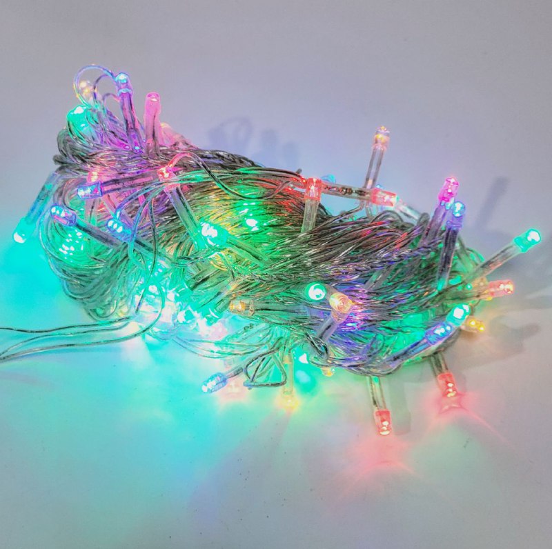 LUCES DECORATIVAS NAVIDEÑAS PARA INTERIORES O EXTERIORES 100 LUCES LED MULTICOLOR 12X6X8CM