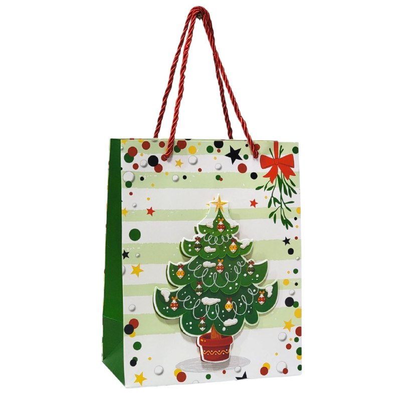 BOLSA DE REGALO NAVIDEÑA PAQUEÑA 18X23X10CM