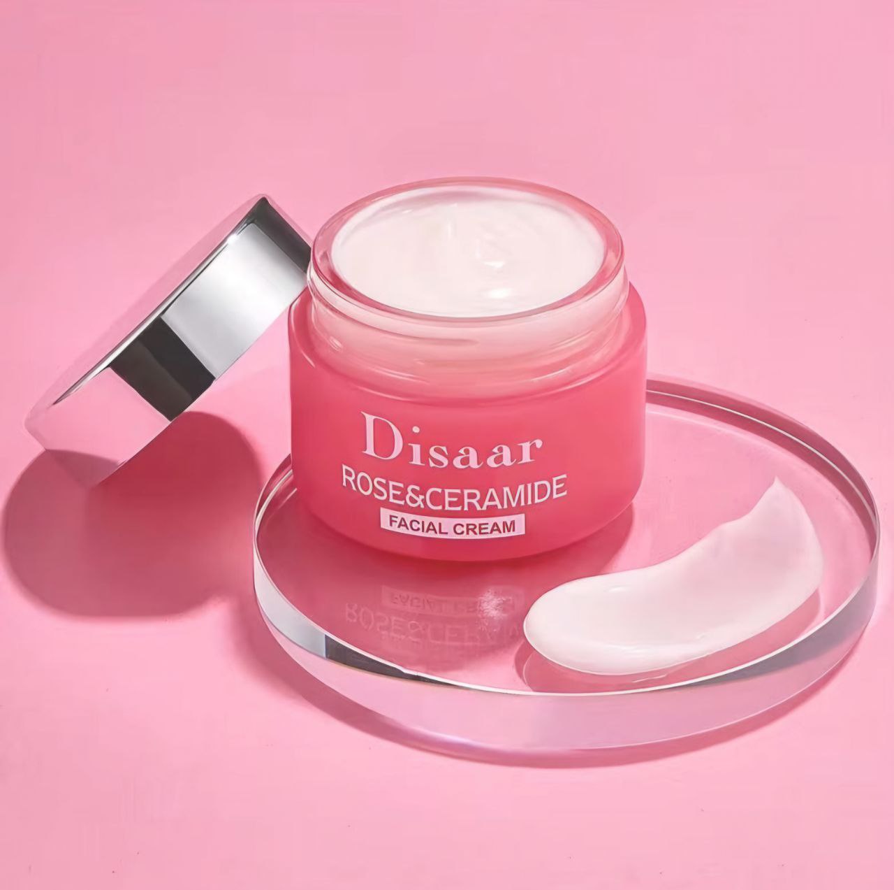 CREMA FACIAL DE CERAMIDA Y ESENCIA DE ROSA, CALMANTE, REPARADORA Y ILUMINADORA, NUTRICION PROFUNDA ANTIENVEJECIMIENTO DISAAR BEAUTY SKINCARE ROSE CERAMIDE 50G