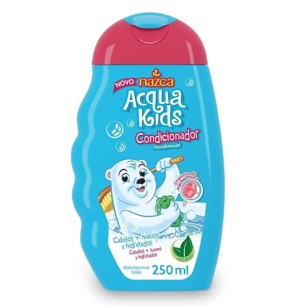 SHAMPOO Y ACONDICIONADOR EN KIT DE ALGODON DE AZUCAR CABELLO SUAVE NAZCA ACQUA KIDS 250ML