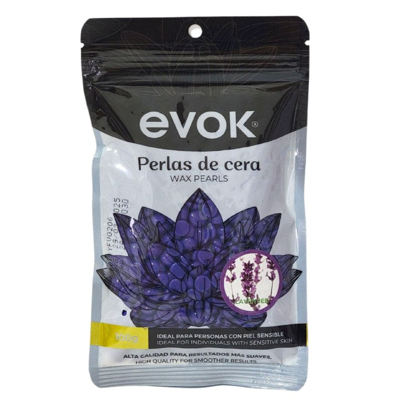 CERA PARA DEPILAR EN PERLAS DE ALTA CALIDAD SUAVES EVOK 100G