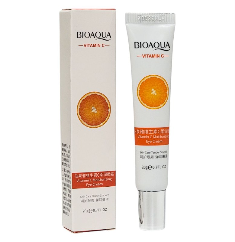 CREMA FACIAL HIDRATANTE PARA OJOS CON VITAMINA C, HIDRATANTE CUIDA LA PIEL DEL CONTORNO DE LOS OJOS BIOAQUA 20G