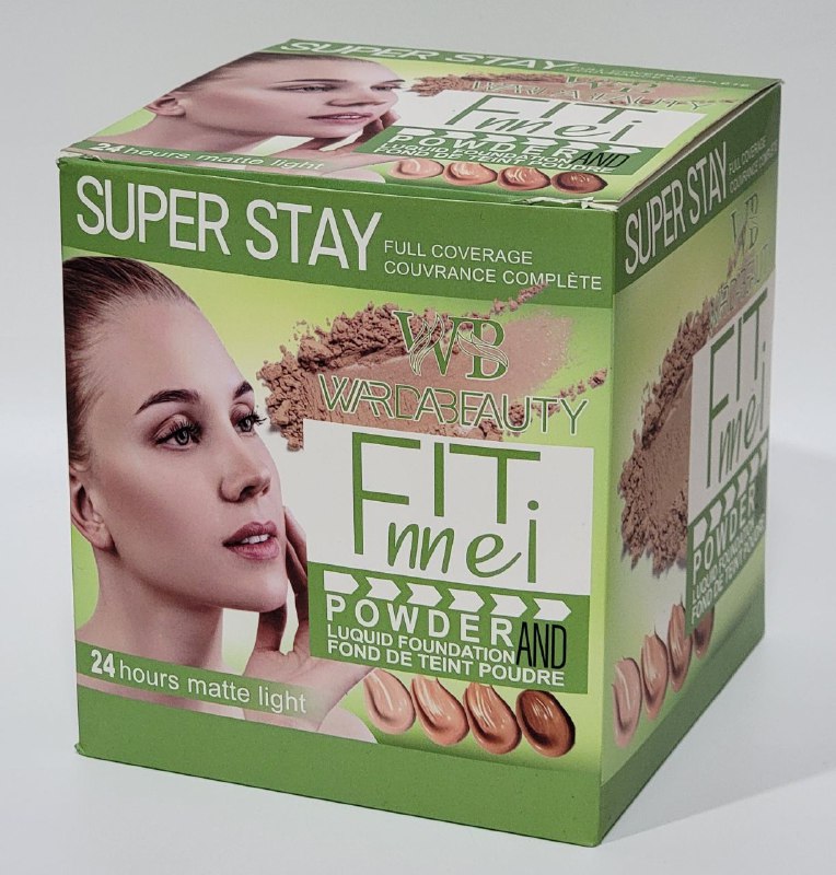 BASE DE MAQUILLAJE LIQUIDA Y EN POLVO, COBERTURA COMPLETA WARDABEAUTY FIT NNEI SUPER STRAY 30ML