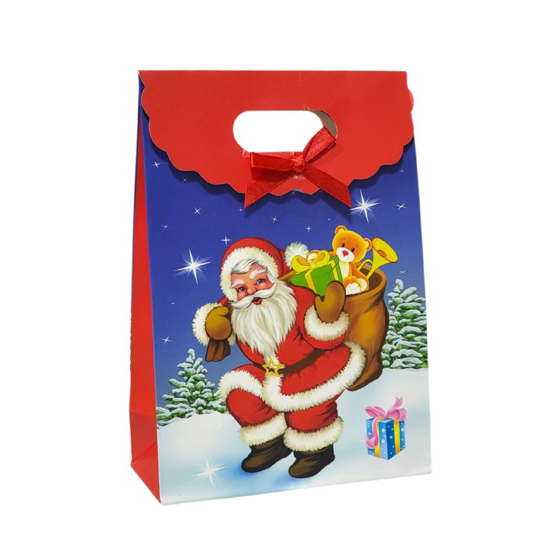 BOLSA DE REGALO NAVIDEÑA MEDIANO 14X21CM