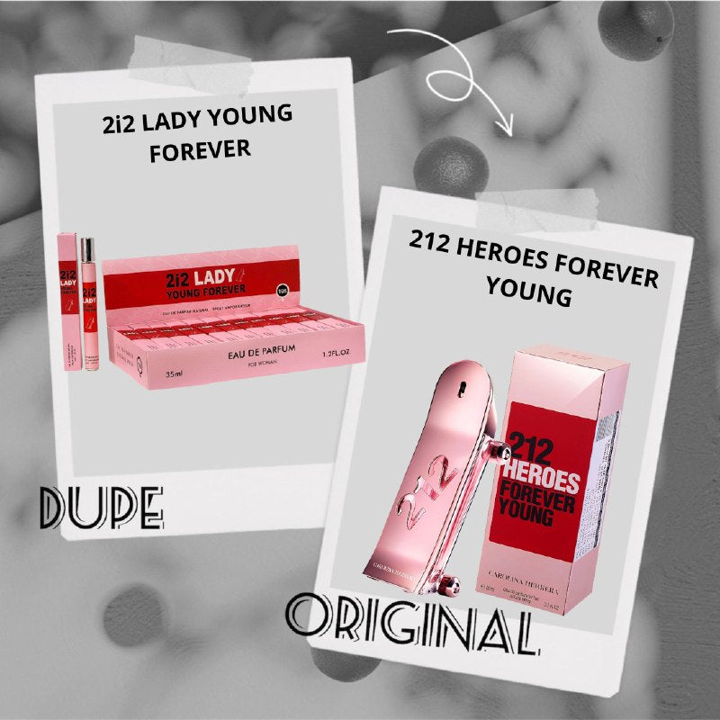 PERFUME EN TUBO PARA DAMA 2i2 LAY YOUNG FOREVER 195 EDP 35ML (M) (AROMA SIMILAR CAROLINA HERRERA 212 HEROES YOUNG)