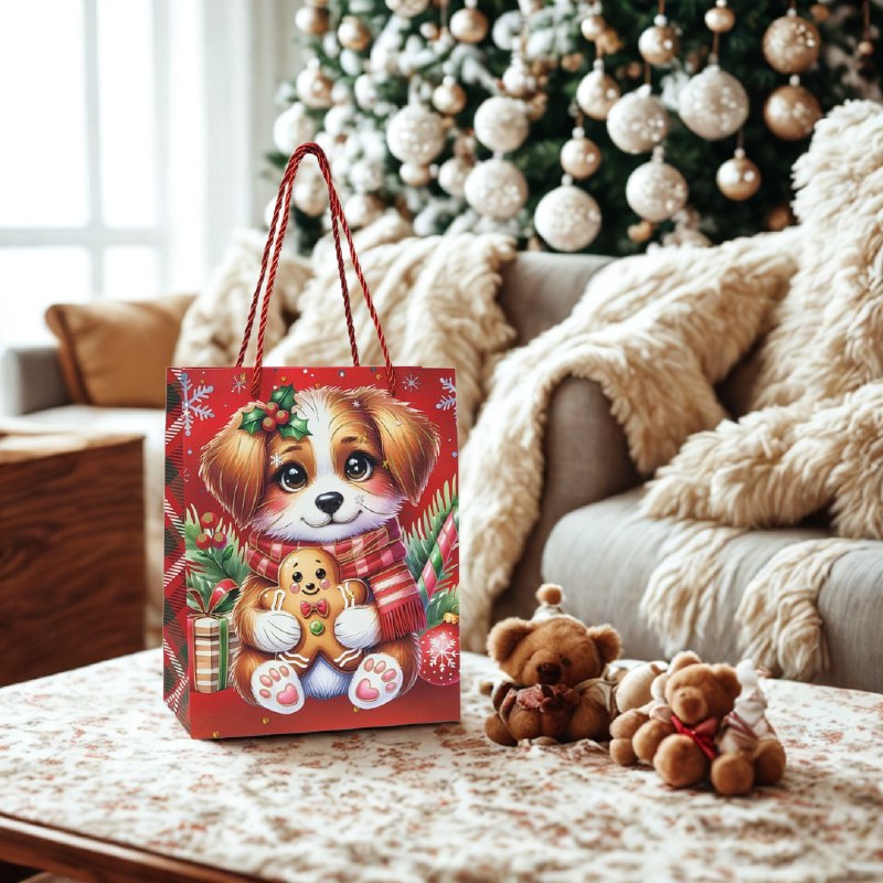 BOLSA DE REGALO NAVIDEÑA PAQUEÑA 18X23X10CM