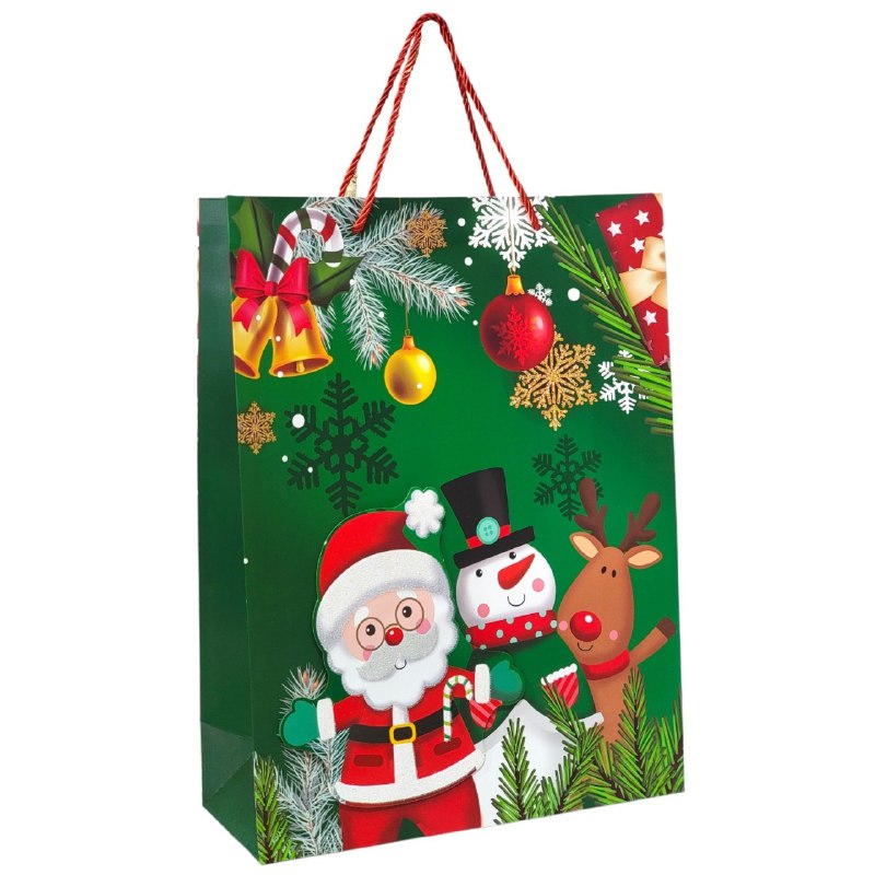 BOLSA DE REGALO NAVIDEÑA GRANDE 30X40X12CM