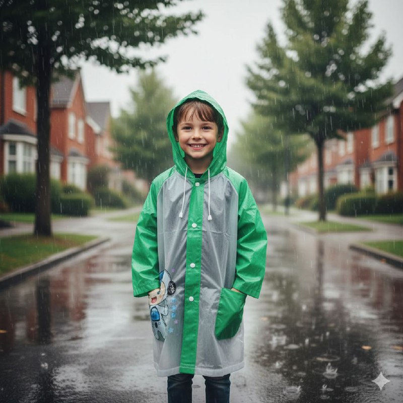 CAPOTE PARA LLUVIA DE PVC IMPERMEABLE PARA NIÑOS LIGERO Y FACIL DE LLEVAR 4 COLORES HUAYI