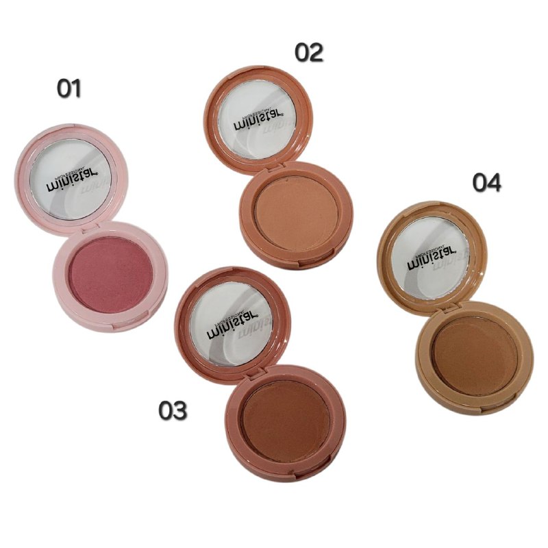 BLUSH RUBOR DE MAQUILLAJE EN POLVO DE TEXTURA LIGERA SUAVE MINISTAR 8G, 4 TONOS