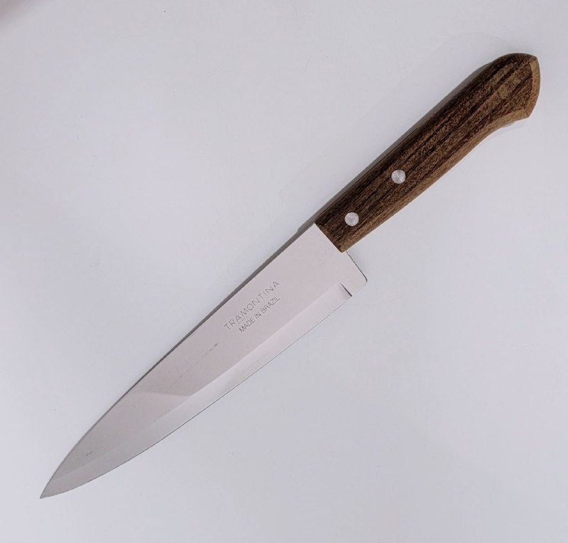 CUCHILLO DE COCINA CON MANGO DE MADERA 8" TRAMONTINA
