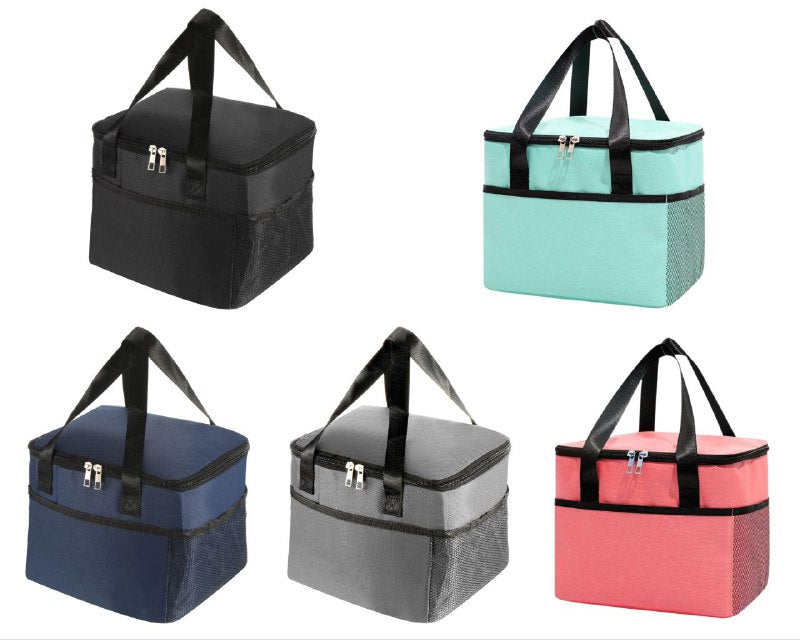 LONCHERA TERMICA PORTATIL PARA ALIMENTOS, LONCHERA BOLSA FACIL DE LLEVAR 5 COLORES 25X20CM