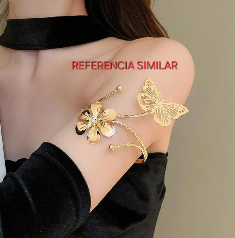 BRAZALETE PARA BRAZO SUPERIOR AJUSTABLE DE ACERO FORMA MARIPOSA