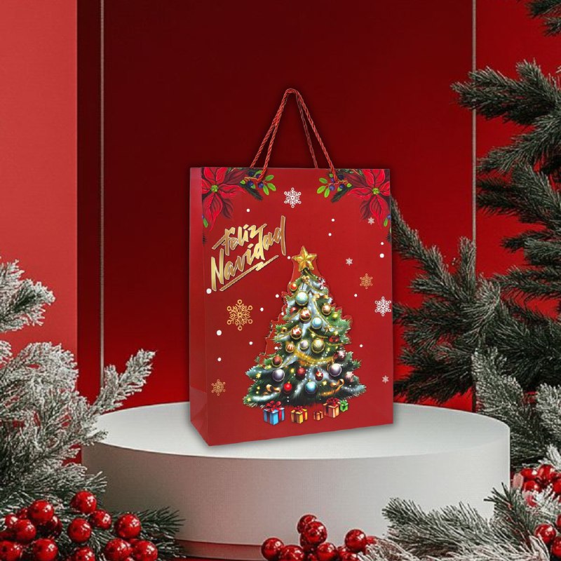 BOLSA DE REGALO NAVIDEÑA GRANDE 30X40X12CM