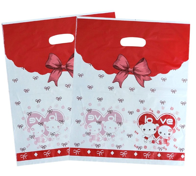 BOLSA DE REGALO PLASTICA EXTRA GRANDE 35X45CM, PAQUETE 100UND