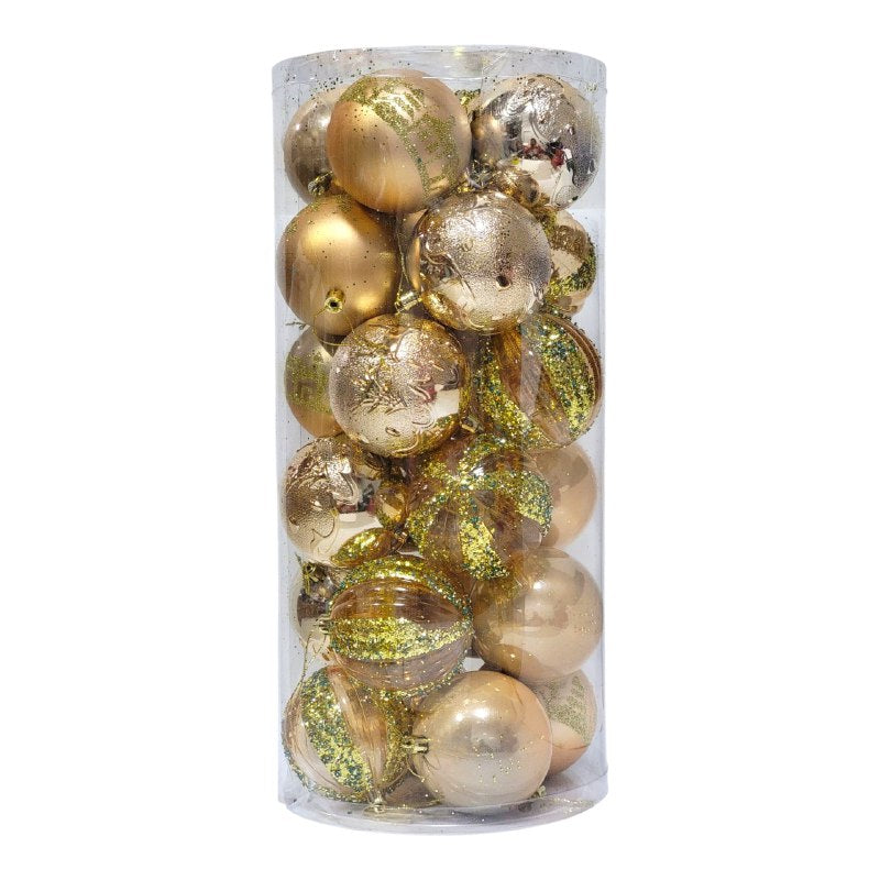 DECORACION ADORNO NAVIDEÑO PAQUETE DE 24 BOLAS DECORATIVAS, 8CM 39X58X84 IDEALES PARA DARLE UN TOQUE UNICO A TU ARBOL DE NAVIDAD