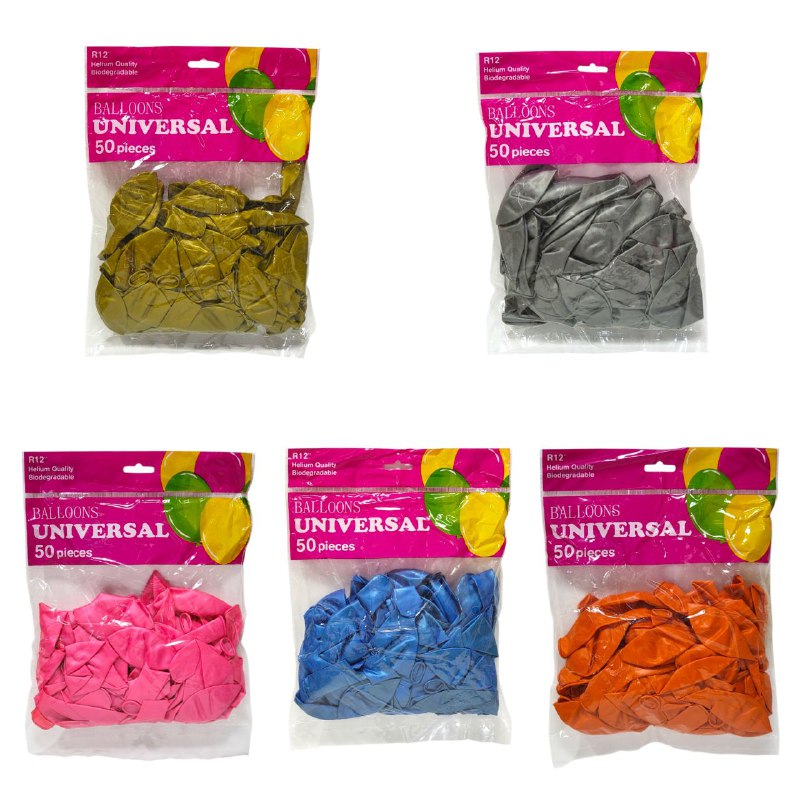 DECORACION ADORNO PAQUETE DE GLOBOS DE LATEX PARA CUMPLEAÑOS 50UND BALLOONS UNIVERSAL